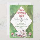 Tropische Bloem & Flamingo Custom Celebration Kaart (Voorkant)