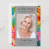 Tropische bloem foto Keepsake begrafenismonument Bedankkaart (Voorkant)