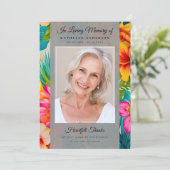 Tropische bloem foto Keepsake begrafenismonument Bedankkaart (Staand voorkant)