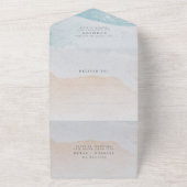 Tropische Bloem Foto Strand Bruiloft All In One Uitnodiging (Buitenkant)