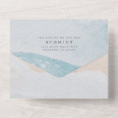 Tropische Bloem Foto Strand Bruiloft All In One Uitnodiging (Achterkant)