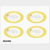 Tropische bloem & gele Trellis Dank je huwelijk Ovale Sticker (Vel)