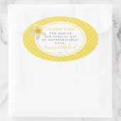 Tropische bloem & gele Trellis Dank je huwelijk Ovale Sticker (Tas)