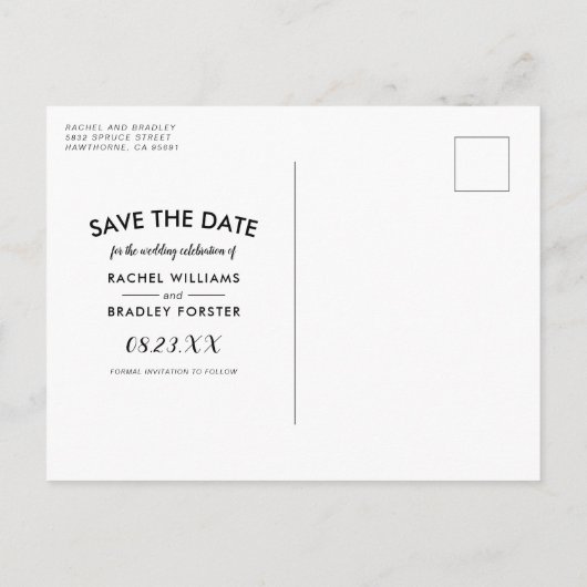 Tropische Bloem Goud Foto Trouwkaart Opslag Kaart (Achterkant)