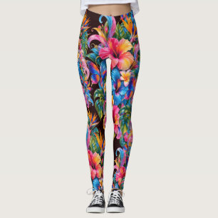 Tropische bloem Hibiscus patroon damesleggings Leggings