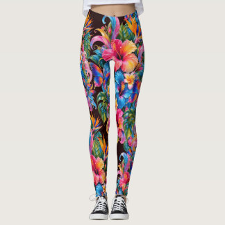 Tropische bloem Hibiscus patroon damesleggings Leggings