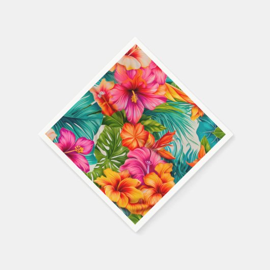 Tropische bloem Hibiscus Servet (Hoek)