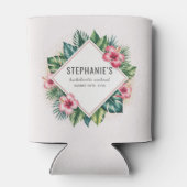 Tropische bloem Hibiscus vrijgezellenweekend Blikjeskoeler (Achterkant)