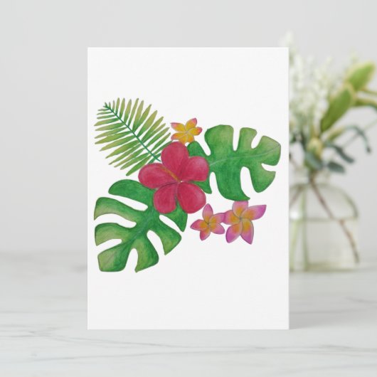 Tropische bloem kaart (Staand voorkant)