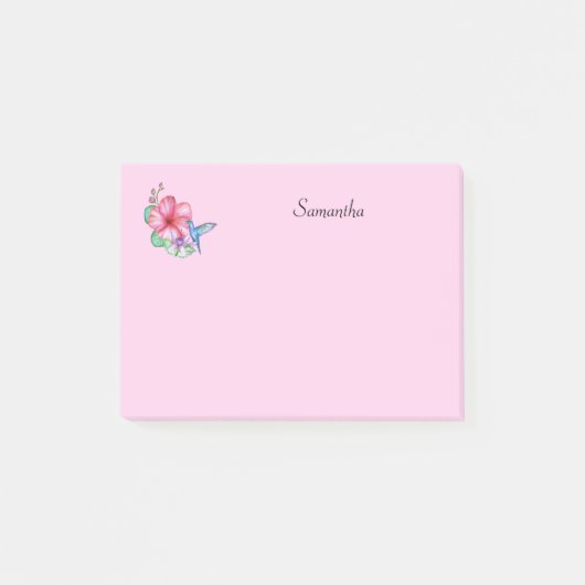 Tropische Bloem Kolibrie Gepersonaliseerd Post-it® Notes (Voorkant)