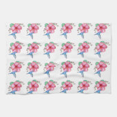 Tropische Bloem Kolibrie Wit Theedoek (Horizontaal)