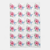 Tropische Bloem Kolibrie Wit Theedoek (Verticaal)