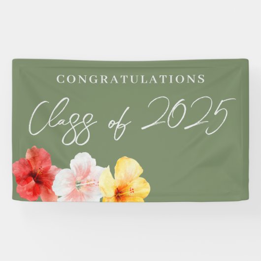 Tropische Bloem Luau Party Banner (Horizontaal)