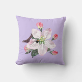 Tropische bloem met bijenpatroon Sierkussen