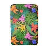 Tropische bloem monstera blad Hawaïaans kleurrijk Badmat (Voorkant Verticaal)