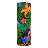 Tropische bloem monstera blad Hawaïaans kleurrijk Thermosbeker (Achterkant)