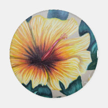 Tropische bloem onderzetter set