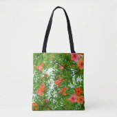 Tropische bloem oranje rood groen elegant tote bag (Voorkant)