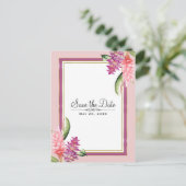 Tropische Bloem Orchidee Paars Roze Bewaar de Datu Aankondigingskaart (Staand voorkant)