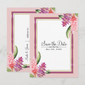 Tropische bloem orchidee paars roze Save the Date Aankondigingskaart (Voorkant / Achterkant)