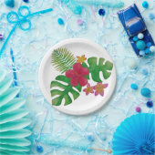 Tropische bloem papieren bordje (Feest)