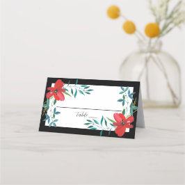 Tropische bloem placecard plaatskaartje