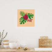 Tropische bloem poster (Keuken)