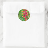 Tropische bloem ronde sticker (Tas)