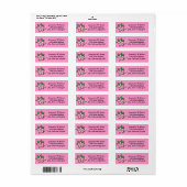 Tropische bloem roze retour adres label (Full Sheet)