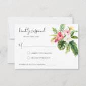 Tropische bloem RSVP antwoordkaart Kaart (Voorkant)