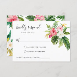 Tropische bloem RSVP antwoordkaart Kaart