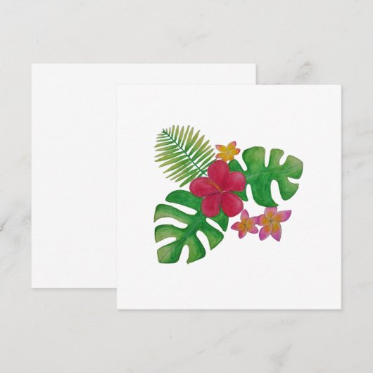 Tropische bloem save the date (Voorkant / Achterkant)