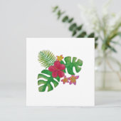 Tropische bloem save the date (Staand voorkant)