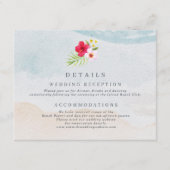 Tropische Bloem Strand Bruiloft Details Informatiekaartje (Voorkant)