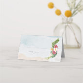 Tropische Bloem Strand Trouwtafel Plaatskaartje (Voorkant)