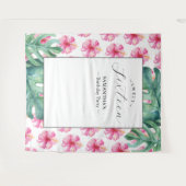 Tropische Bloem Sweet 16 Verjaardag Party Achtergr Wandkleed (Voorkant (horizontaal))