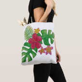 Tropische bloem tote bag (Dichtbij)