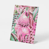 Tropische Bloem van het Leven Bruids Buffet Reclamebord Met Voetstuk (Voorkant)