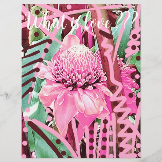 Tropische bloem van het leven bruiloft liefde flye flyer (Voorkant)