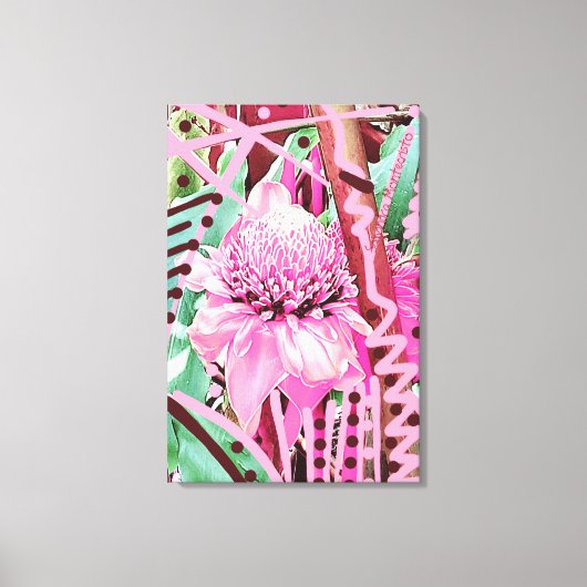 Tropische bloem van het leven gestrekte canvas Pri (Voorkant)