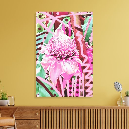 Tropische bloem van het leven gestrekte canvas Pri (Insitu (Woonkamer))