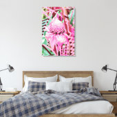 Tropische bloem van het leven gestrekte canvas Pri Afdruk (Insitu (Slaapkamer))