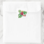 Tropische bloem vierkante sticker (Tas)