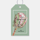 Tropische Bloem Vrolijk Kerstfeest Cadeaulabel (Voorkant)