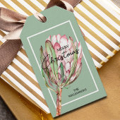 Tropische Bloem Vrolijk Kerstfeest Cadeaulabel