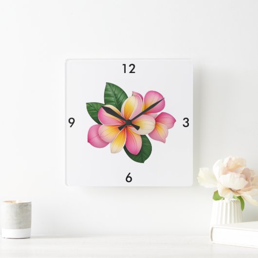 Tropische Bloem Wandklok (Huis)