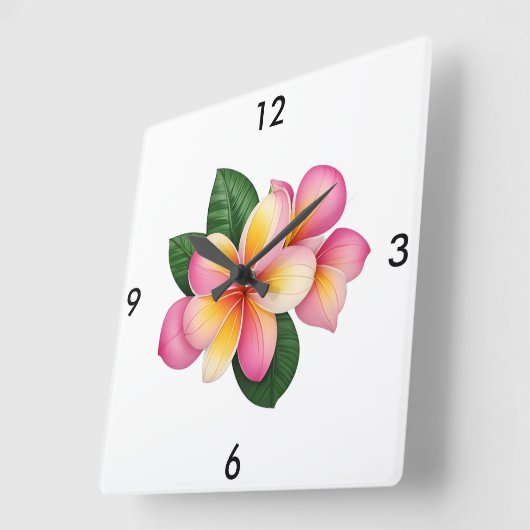 Tropische Bloem Wandklok (Hoek)