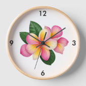 Tropische Bloem Wandklok (Voorkant)