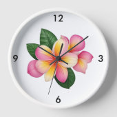 Tropische Bloem Wandklok (Voorkant)