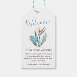 Tropische Bloem Welkomst Cadeau Labels Cadeaulabel